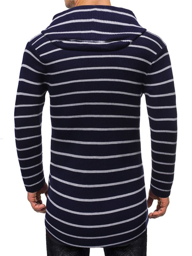 Stripe Mid-length Casual Herre Slim Sweater