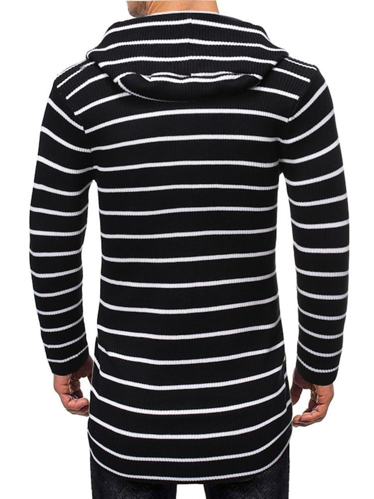 Stripe Mid-length Casual Herre Slim Sweater