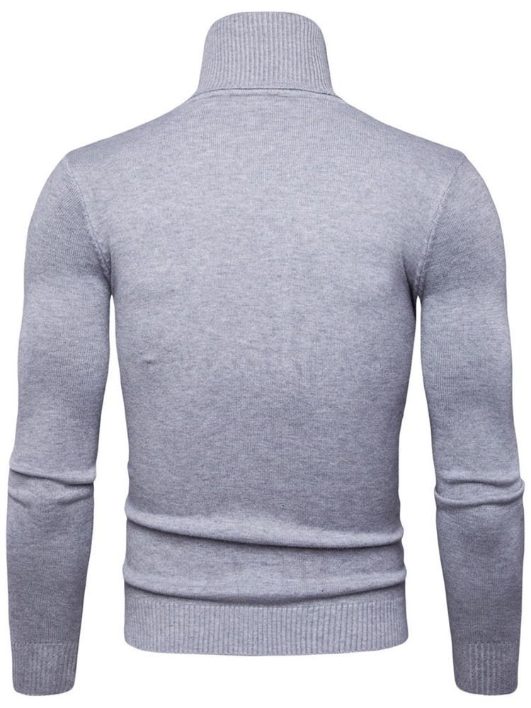 Turtleneck Plain Standard Slim Spring Herre Sweater