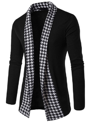 Vogue Houndstooth Patchwork Cardigan Herretøj