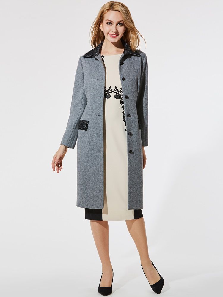 Kvinder Slim Lapelace Lace Coat