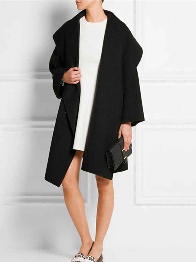 Regular Loose Mid-length Overcoat Til Kvinder