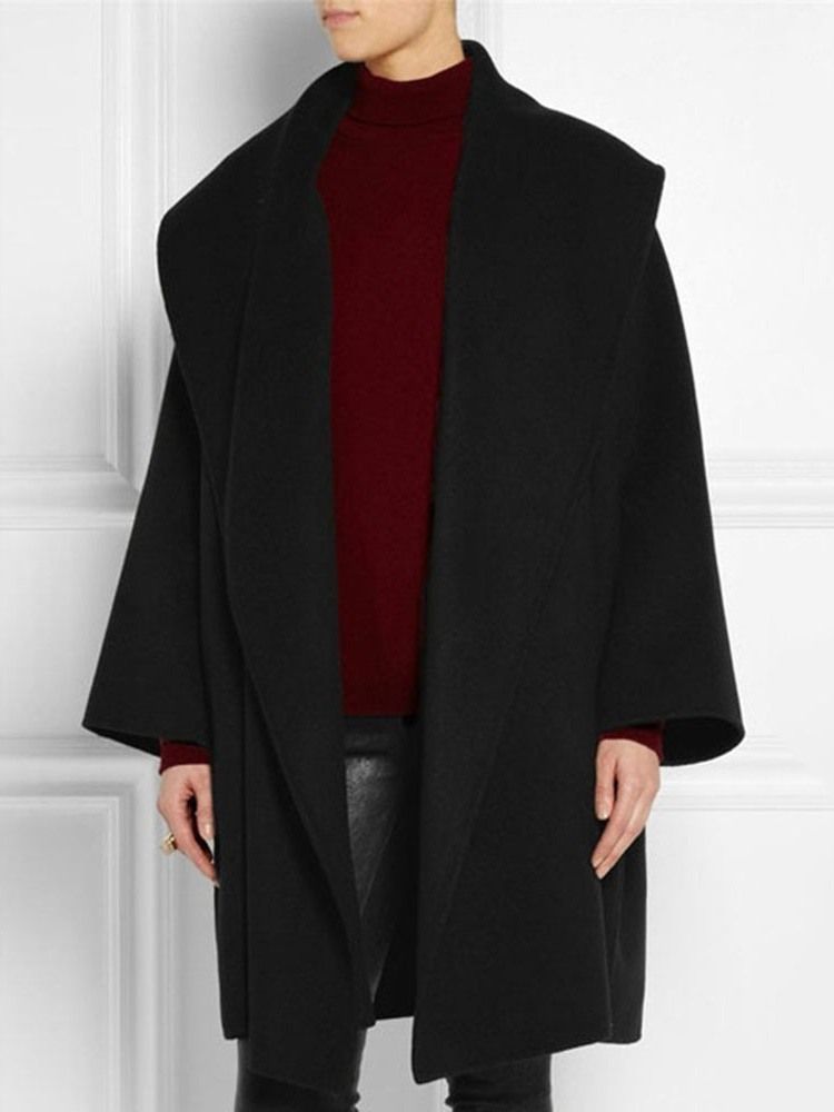 Regular Loose Mid-length Overcoat Til Kvinder