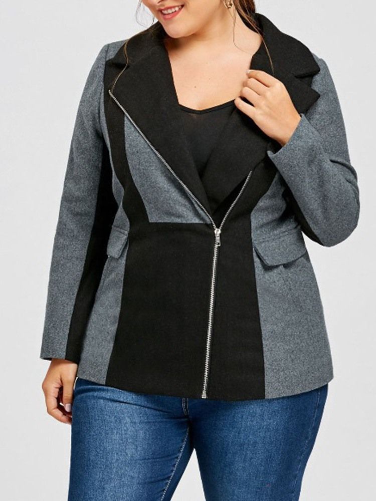 Regular Loose Notched Revers Mid-length Women's Overcoat