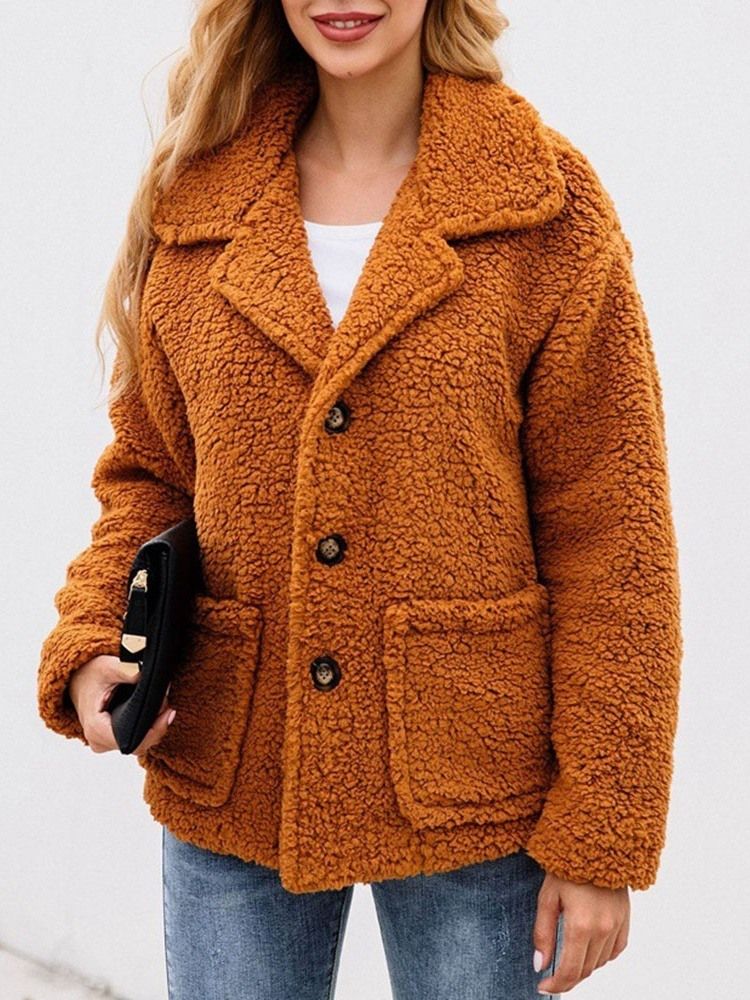 Single-breasted Loose Button Mid-length Winter Women's Overcoat