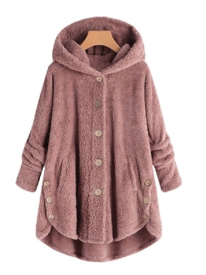 Single-breasted Loose Button Mid-length Women's Overcoat