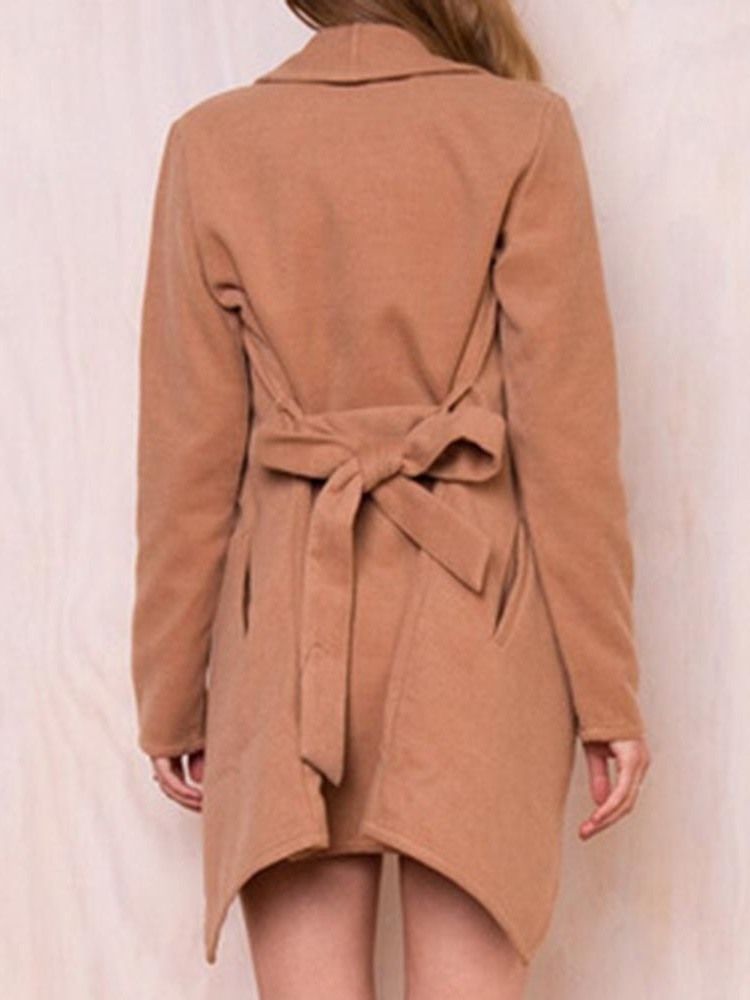 Wrapped Loose Mid-lengt Overcoat Til Kvinder