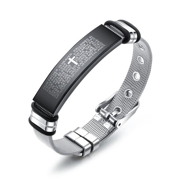 Cross Bible Titanium Steel Men's Armbånd