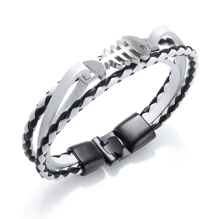 Fishbone Silver Men's Armbånd