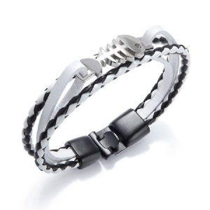 Fishbone Silver Men's Armbånd