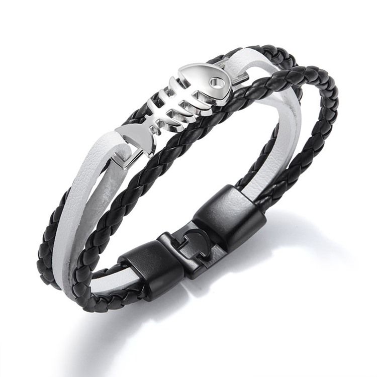 Fishbone Silver Men's Armbånd