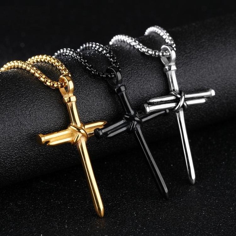 Punk Style Cross Pendant Herrehalskæde