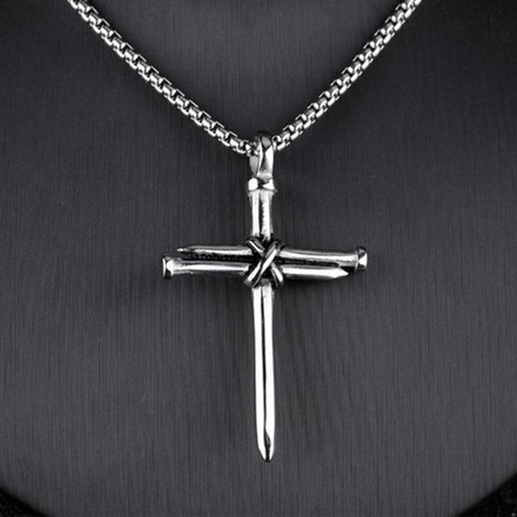 Punk Style Cross Pendant Herrehalskæde