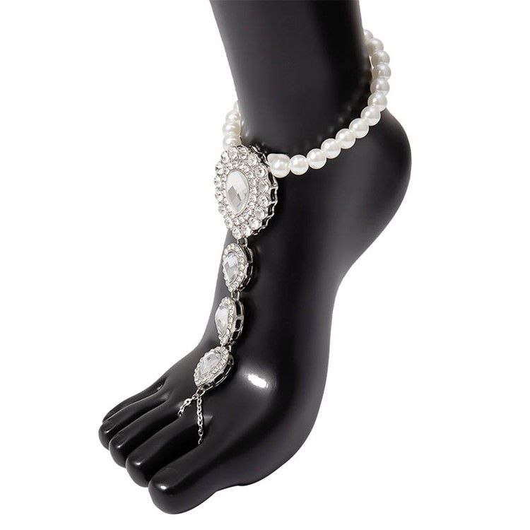 Plain Rhinestone Beads Anklets