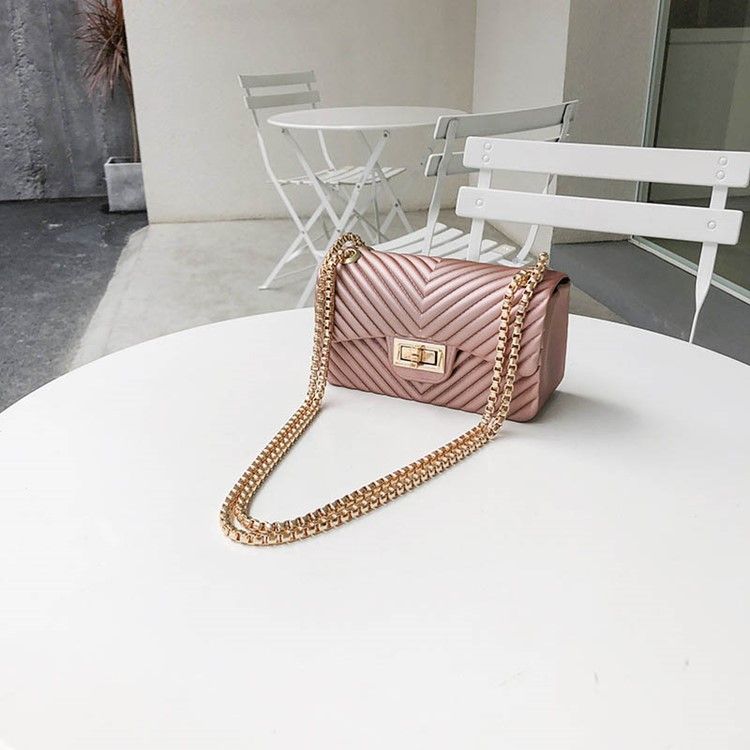 Almindelig Pu Rektangel Crossbody Tasker