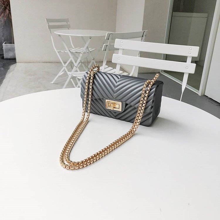 Almindelig Pu Rektangel Crossbody Tasker