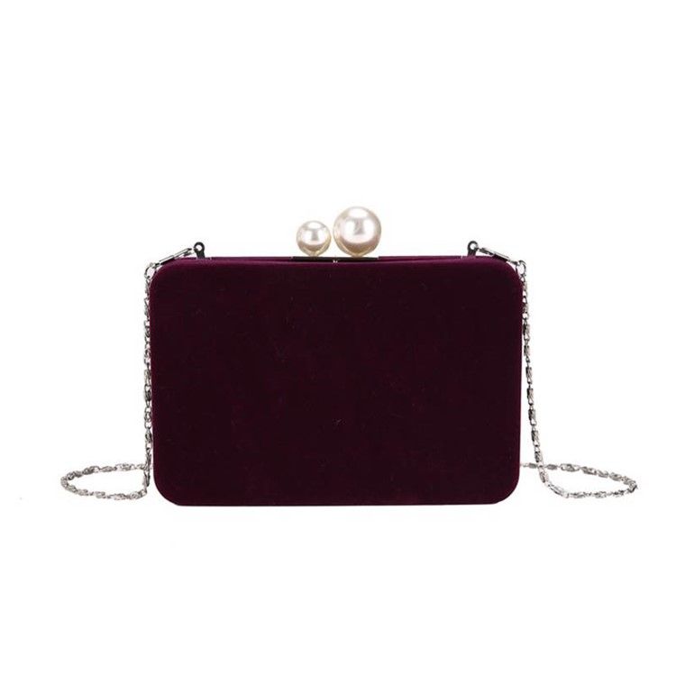 Almindelig Velour Kæde Flap Crossbody Taske