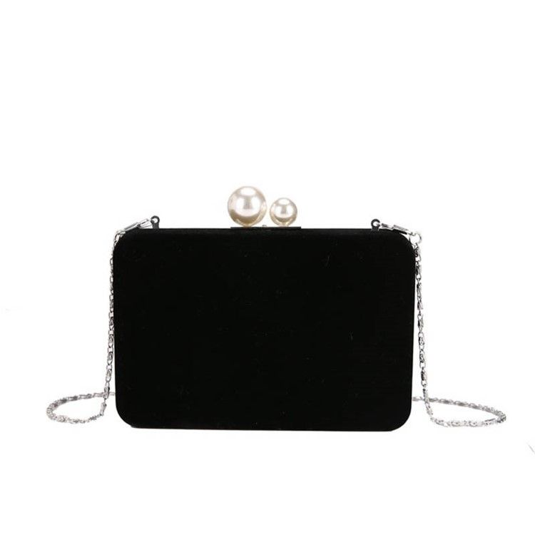 Almindelig Velour Kæde Flap Crossbody Taske