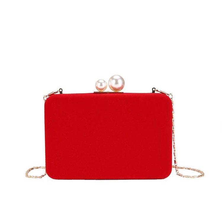 Almindelig Velour Kæde Flap Crossbody Taske