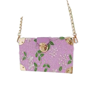 Broderi Blomstermotiver Pu Flap Crossbody Tasker