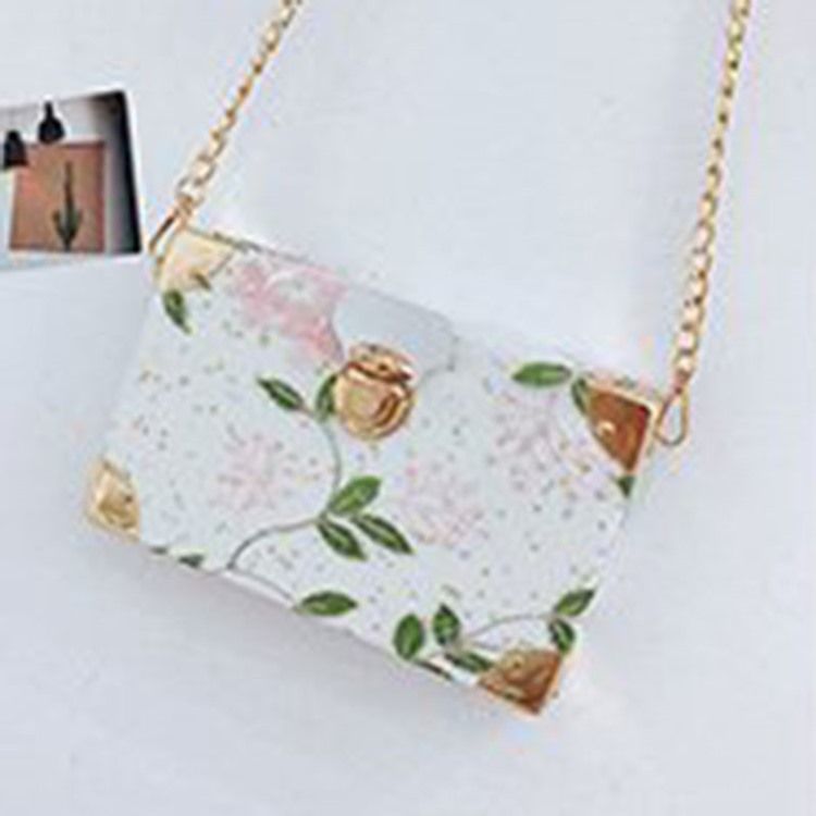 Broderi Blomstermotiver Pu Flap Crossbody Tasker