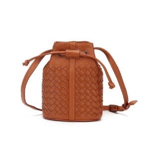 Bucket Shape Strikket Mini Crossbody Taske