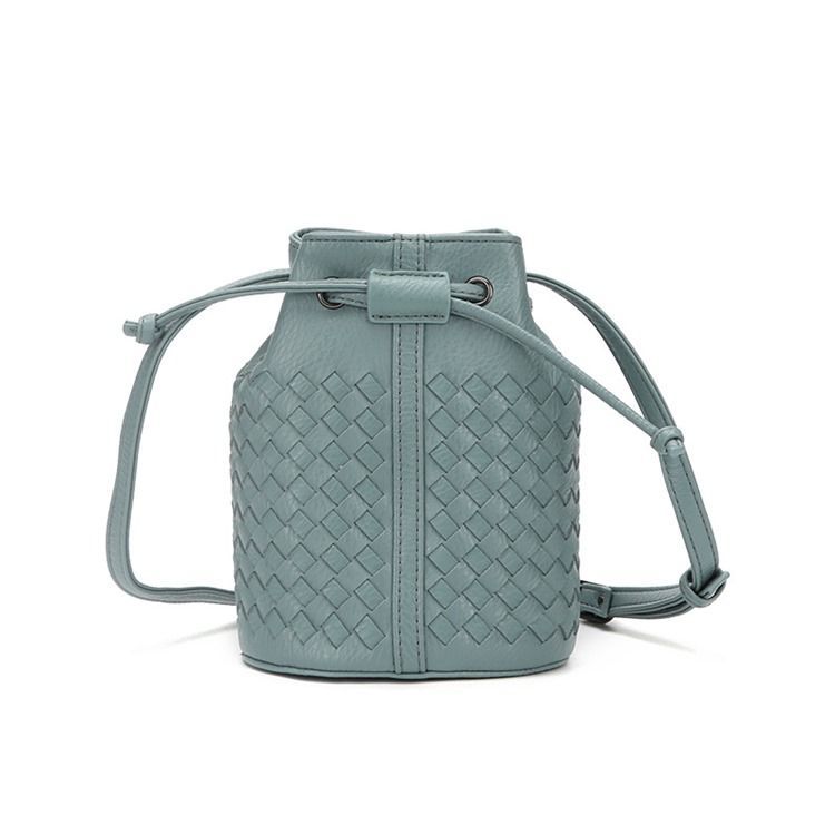 Bucket Shape Strikket Mini Crossbody Taske