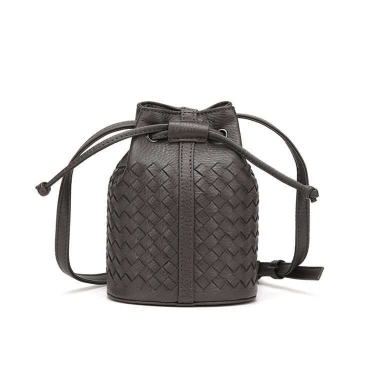 Bucket Shape Strikket Mini Crossbody Taske