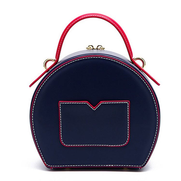 Color Block Pu Cirkulære Crossbody Tasker