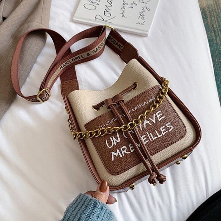 Letter Pu-tråd Rektangel Crossbody Tasker