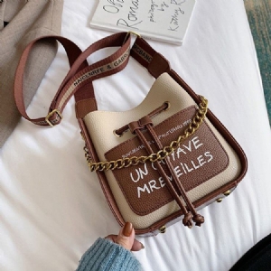 Letter Pu-tråd Rektangel Crossbody Tasker