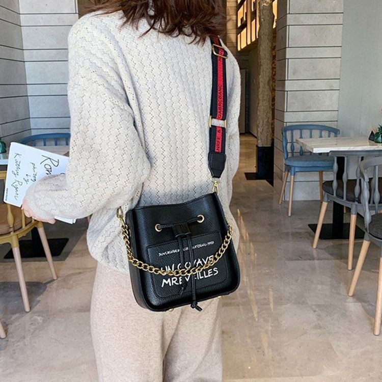 Letter Pu-tråd Rektangel Crossbody Tasker