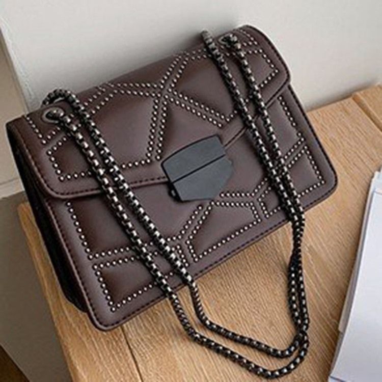 Nitte Pu Geometrisk Rektangel Crossbody Tasker