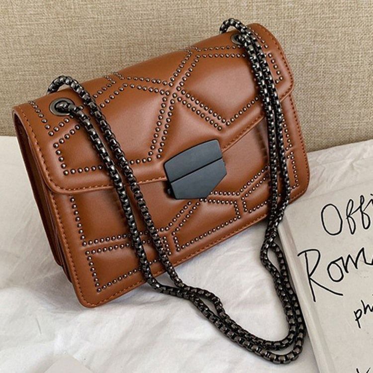 Nitte Pu Geometrisk Rektangel Crossbody Tasker