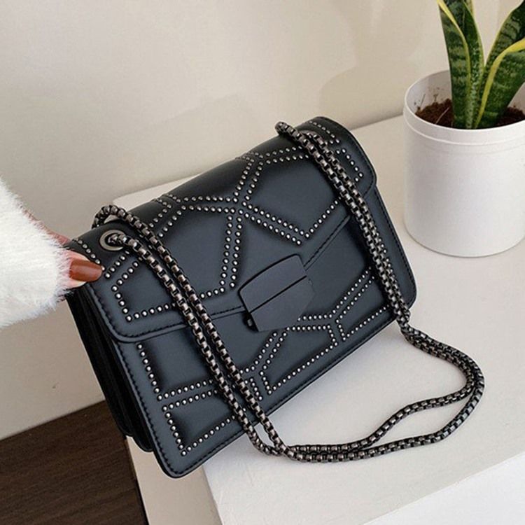 Nitte Pu Geometrisk Rektangel Crossbody Tasker