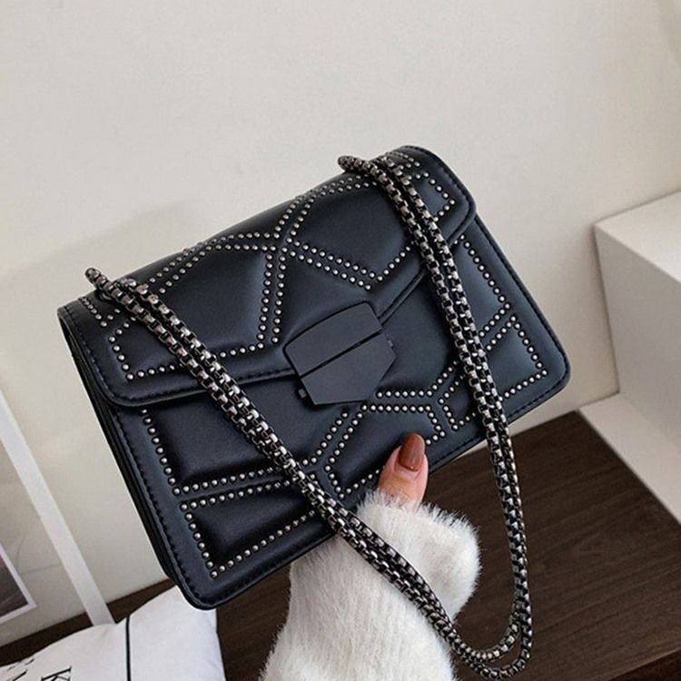 Nitte Pu Geometrisk Rektangel Crossbody Tasker