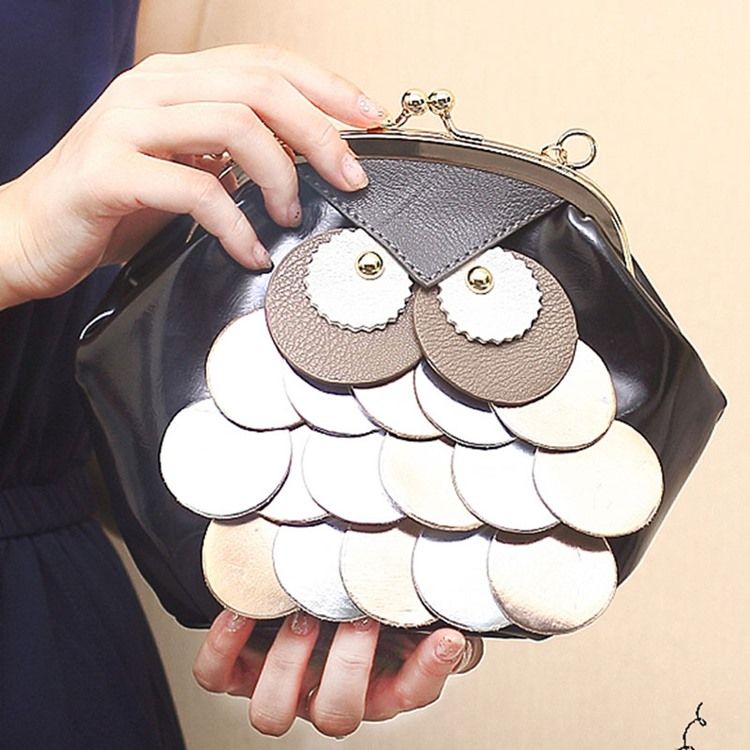 Novelty Owl Design Chain Crossbody Bag