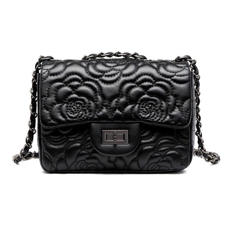 Prægning Floral Pu Rektangel Crossbody Tasker