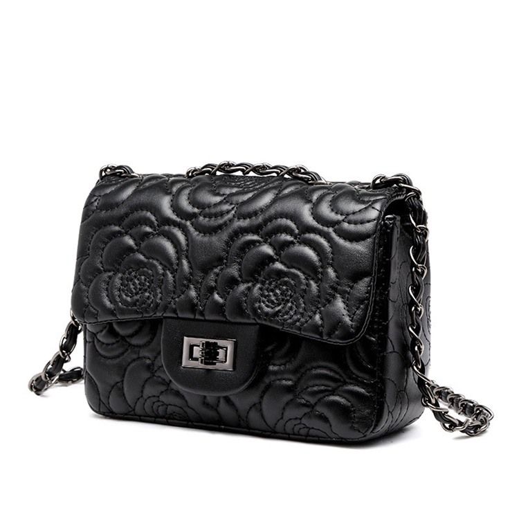 Prægning Floral Pu Rektangel Crossbody Tasker