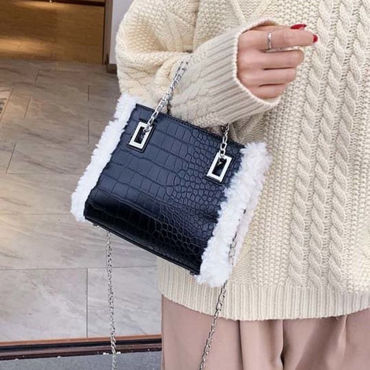 Pu Kæde Alligator Rektangel Crossbody Tasker Til Kvinder