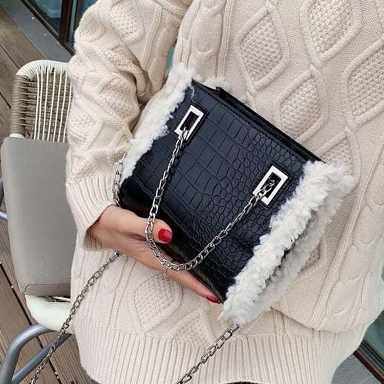 Pu Kæde Alligator Rektangel Crossbody Tasker Til Kvinder