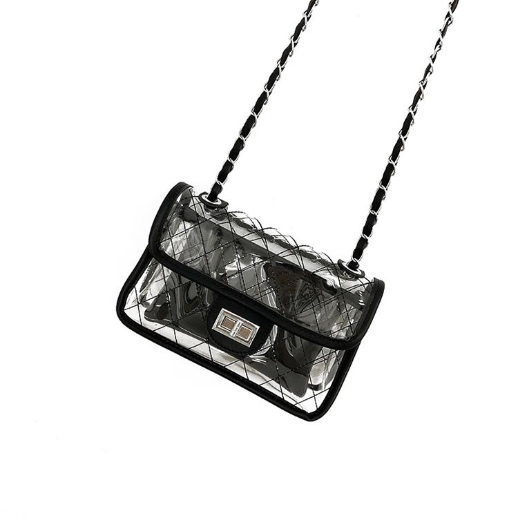 Pu Plaid Chain Spring Flap Crossbody Tasker