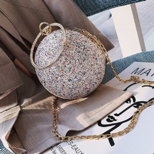 Sequin Rhinestone Circular Tote Tasker