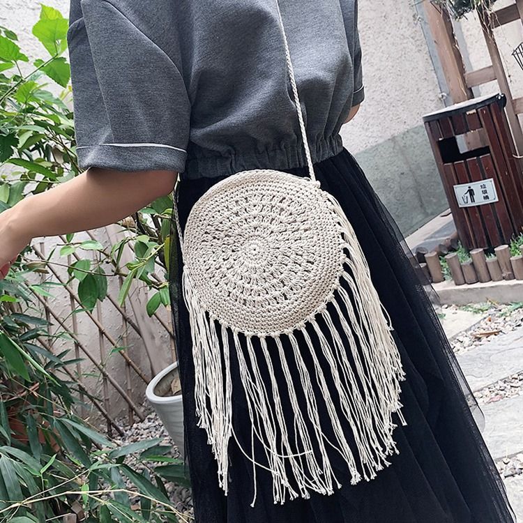 Strikket Grass Plain Circular Crossbody Bag