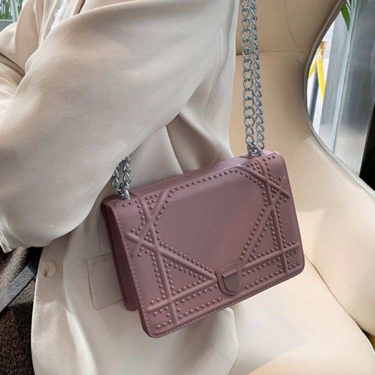 Tråd Pu Geometriske Flap Crossbody Tasker