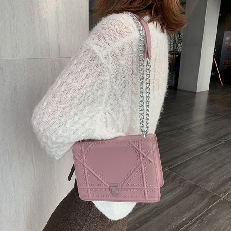 Tråd Pu Geometriske Flap Crossbody Tasker