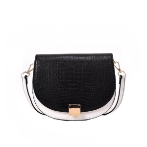 Tråd Pu-sadel To-tone Crossbody Taske