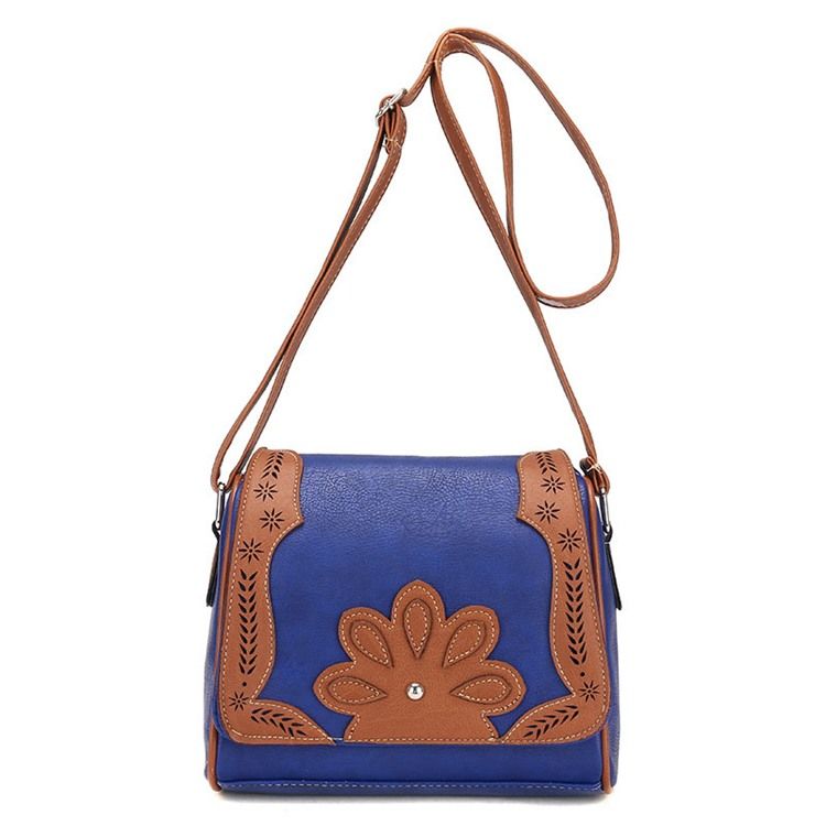 Vintage Pudeform Blomsterdekoration Crossbody Taske