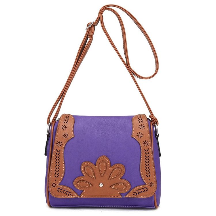 Vintage Pudeform Blomsterdekoration Crossbody Taske