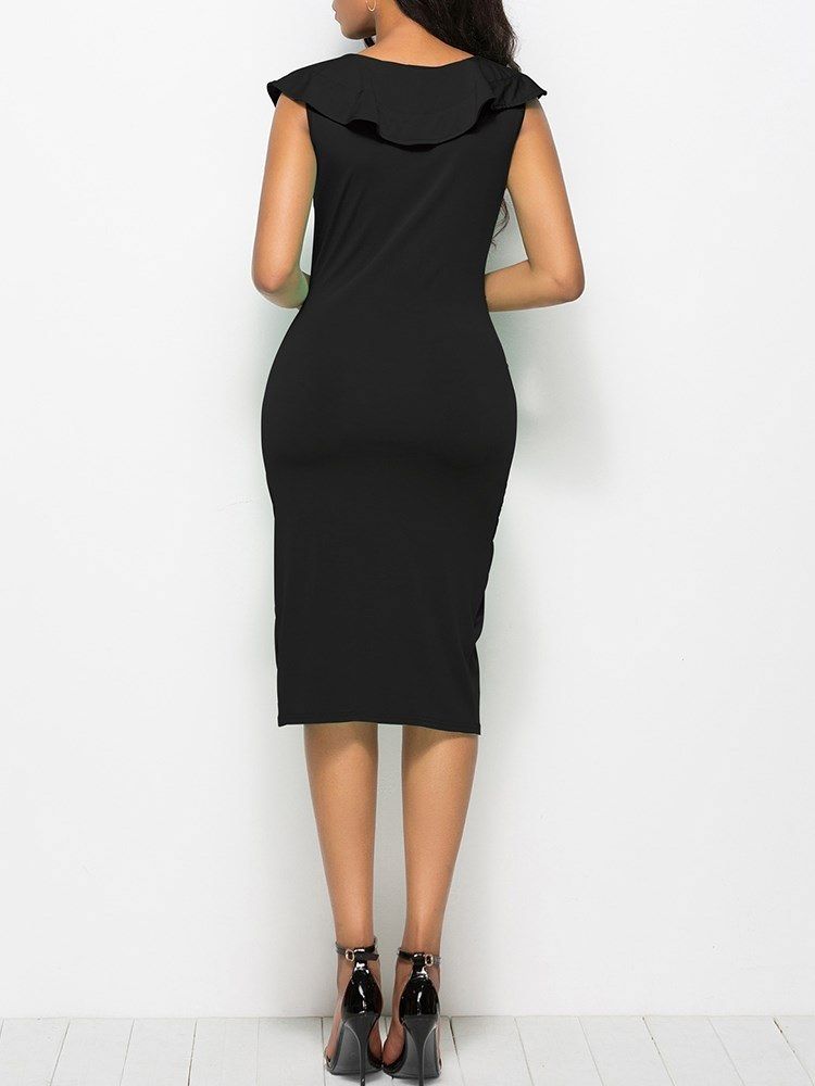 Bodycon V-hals Asymmetrisk Kvindekjole